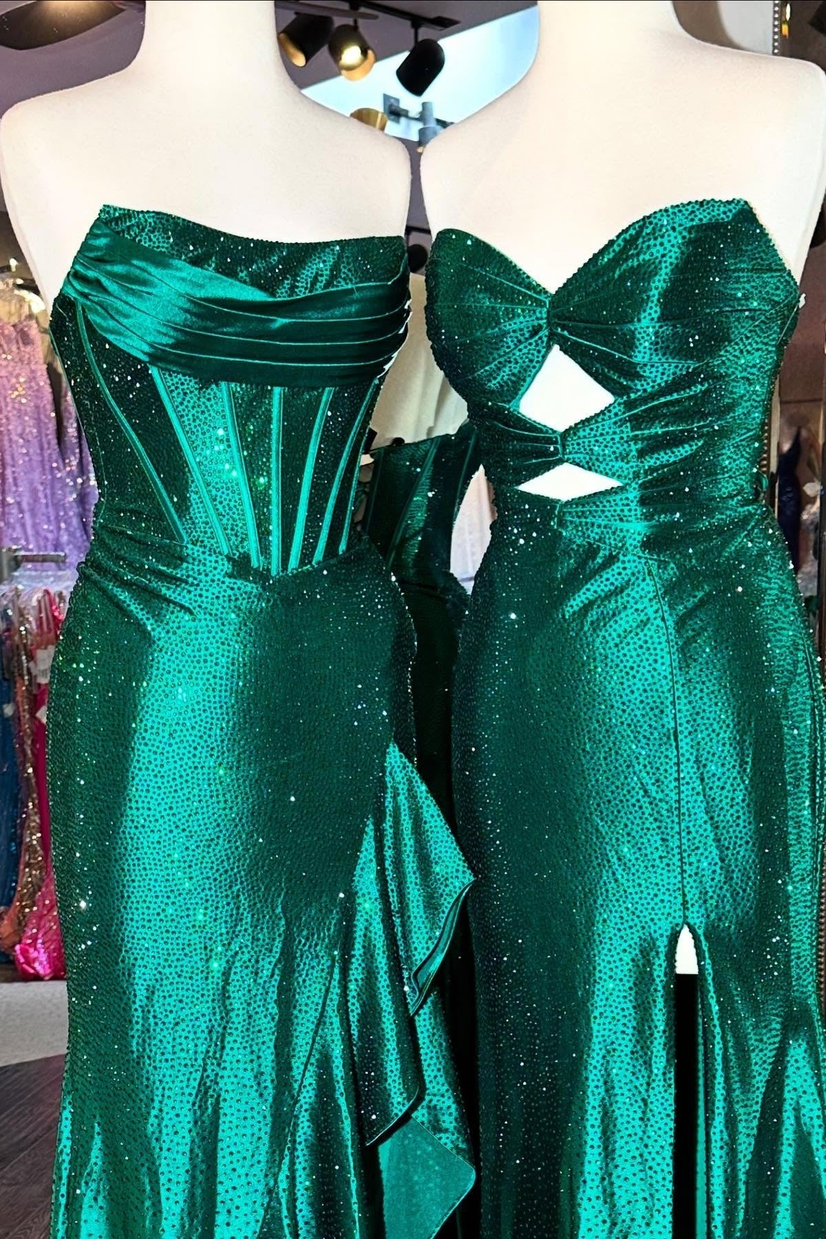 Light Blue Mermaid Strapless Lace Up Long Beaded Prom Dresses