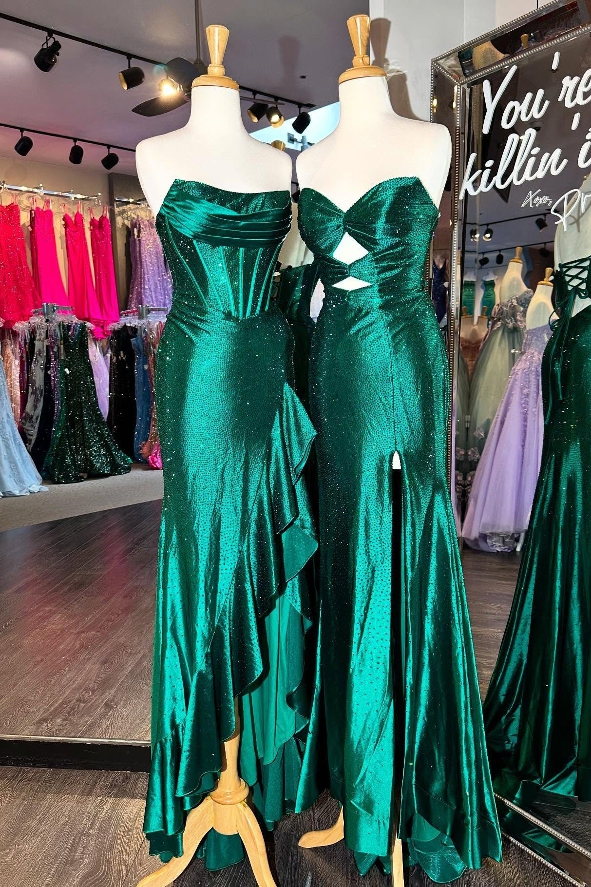 Light Blue Mermaid Strapless Lace Up Long Beaded Prom Dresses