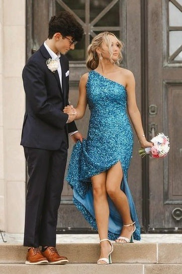 one shoulder suit dress Matte Satin Knotted One-Shoulder Sheath Dress