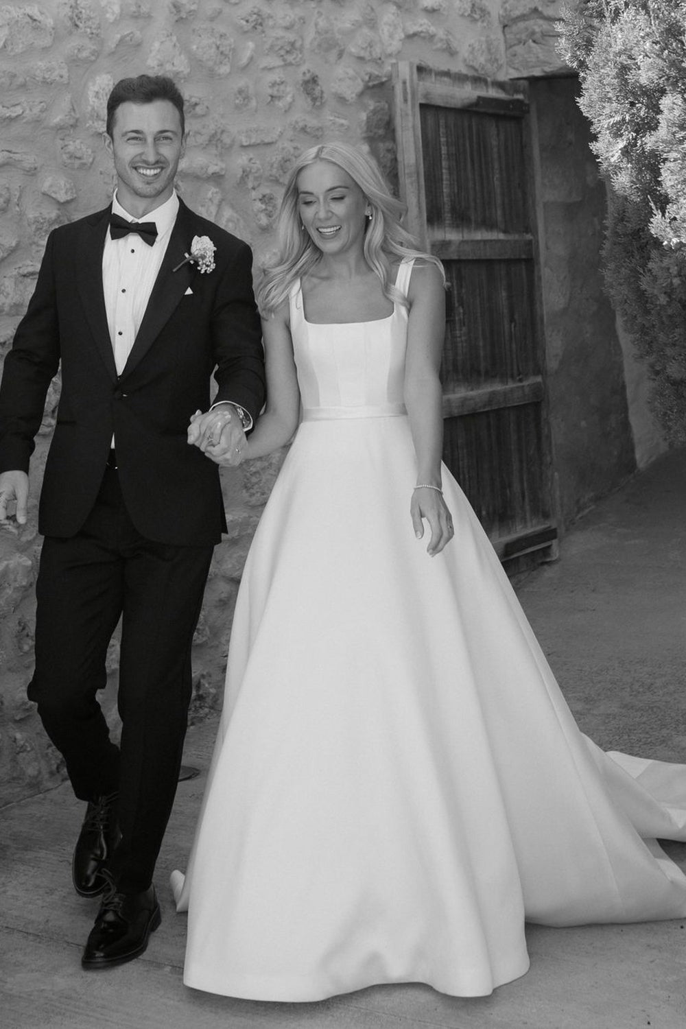Satin Ball Gown Square Neck Wedding Dresses luladress Satin Ball Gown Square Neck Wedding Dresses luladress