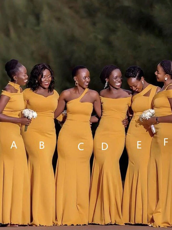 African Girl Yellow Wedding Guest Dress Mismatched Bridesmaid Dresses luladress African Girl Yellow Wedding Guest Dress Mismatched Bridesmaid Dresses luladress