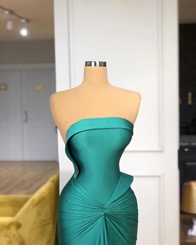 Elegant strapless mermaid long Prom dresses
