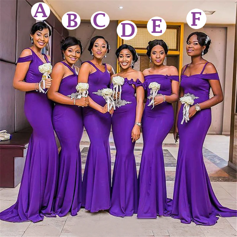 Dark purple 2025 bridesmaid dresses