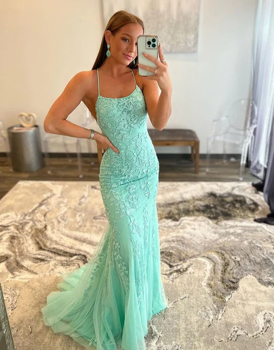 Mermaid Long Backless Tight Mint Green Prom Dresses,Evening Dresses luladress Mermaid Long Backless Tight Mint Green Prom Dresses,Evening Dresses luladress