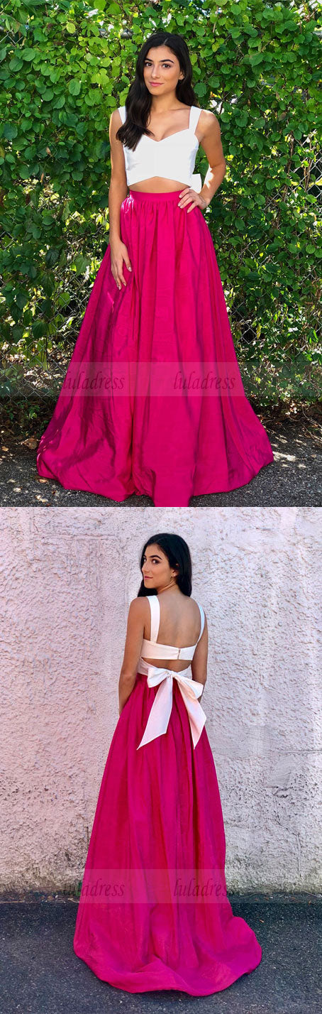 Sweetheart Two Piece Prom Dress,A Line Formal Gown