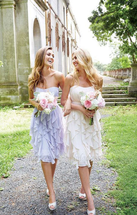 Knee Length Lilac Chiffon Bridesmaid Dresses, Mismatched Bridesmaid Dr luladress Knee Length Lilac Chiffon Bridesmaid Dresses, Mismatched Bridesmaid Dr luladress