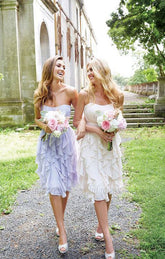 Knee Length Lilac Chiffon Bridesmaid Dresses, Mismatched Bridesmaid Dresses, Elegant Bridesmaid Dresses