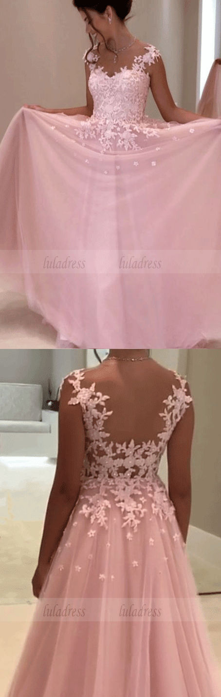 princess style a line pink chiffon prom long dresses elegant evening gowns