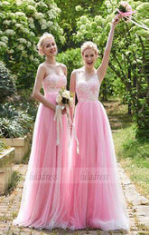 Beautiful A-Line Floor-Length Bridesmaid/Prom Dress with Lace