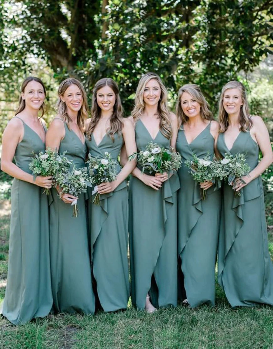 Chiffon Peacock Bridesmaid Dresses with Split Custom Color / US6 Chiffon Peacock Bridesmaid Dresses with Split Custom Color / US6