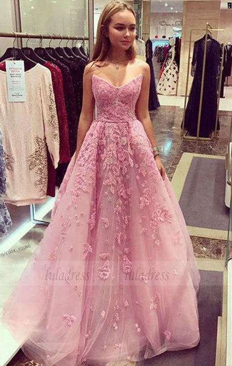 tulle lace long prom dress,  evening dress