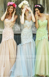 Fashion Mermaid Bridesmaid Dresses,Evening Dress Strapless Bridesmaid Dress