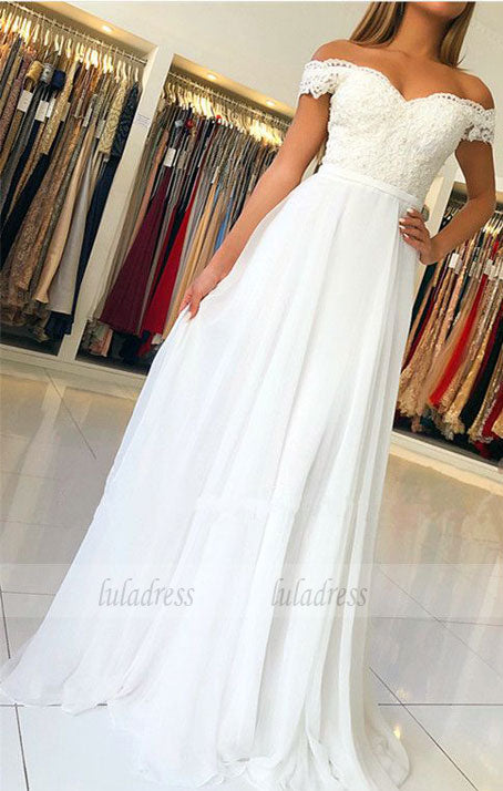 Elegant Lace Appliques Sweetheart Off The Shoulder Tulle Bridesmaid Dresses