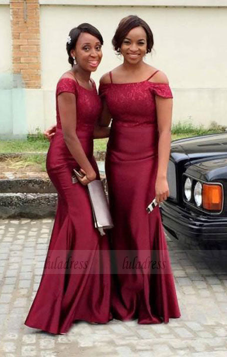 Charming Mermaid Bridesmaid Dress Wedding Party Gown Elegant Bridesmai luladress