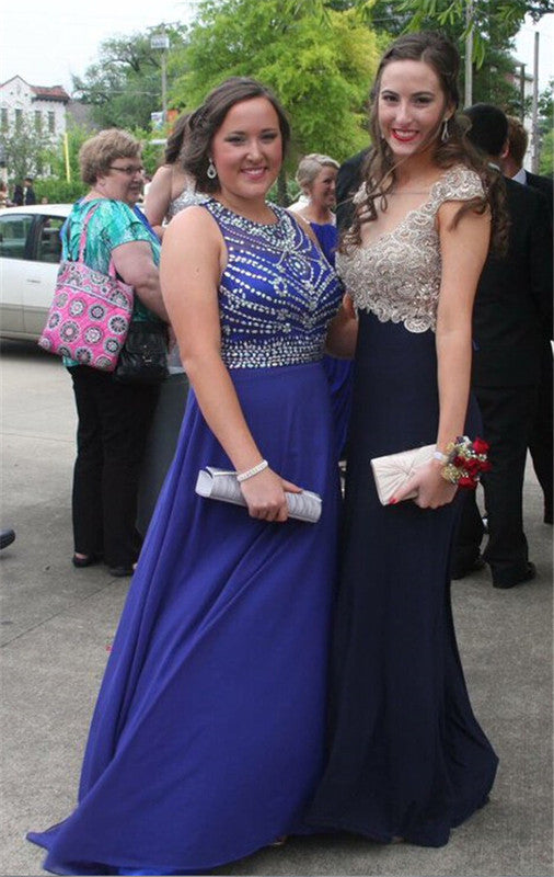 blue Prom Dresses,long prom dress,beaded prom Dress,charming prom dress,formal prom dress