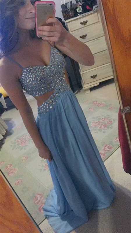 blue Prom Dresses,long prom dress,open back prom Dress,sexy prom dress