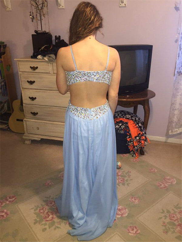 blue Prom Dresses,long prom dress,open back prom Dress,sexy prom dress