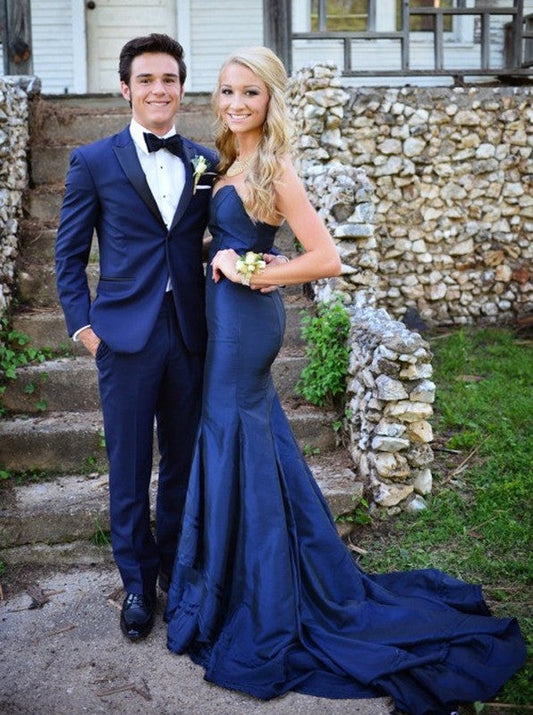long evening Dress,mermaid Prom Dress,navy blue prom dress,elegant prom dress,formal evening dress