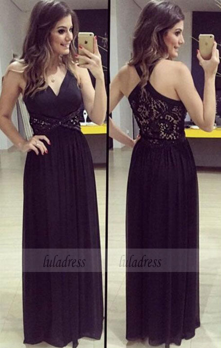 Chiffon Backless Evening Gown,Long Formal Dress,Backless Prom Gowns,Open Backs Evening Dresses