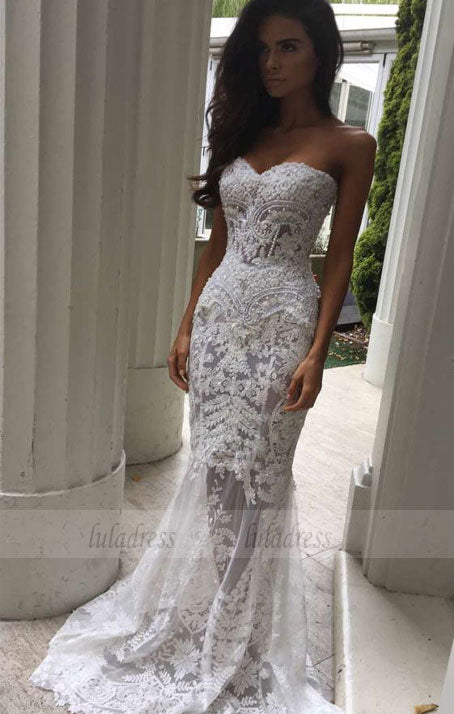 Charming White Lace Wedding Dress,Sexy Sweetheart Bridal Dress - Custom Color / US4 Charming White Lace Wedding Dress,Sexy Sweetheart Bridal Dress - Custom Color / US4