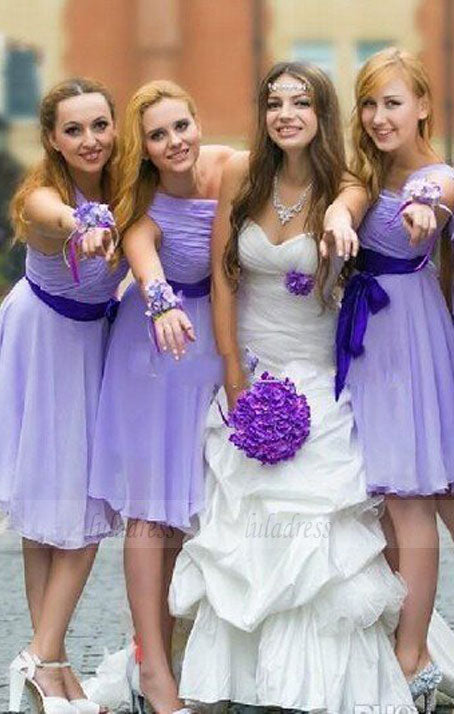 short bridesmaid dress,one shoulder bridesmaid dress,Chiffon A line br short bridesmaid dress,one shoulder bridesmaid dress,Chiffon A line br
