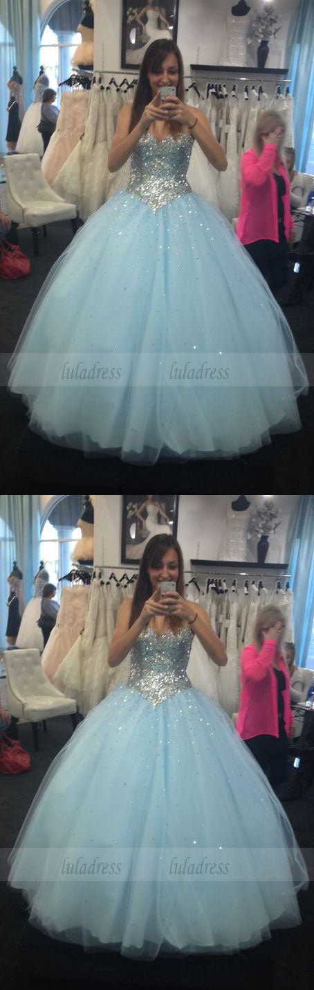 Charming Prom Dress,Tulle Prom Dress,Ball Gown Prom Dress,Sequin Evening Dress