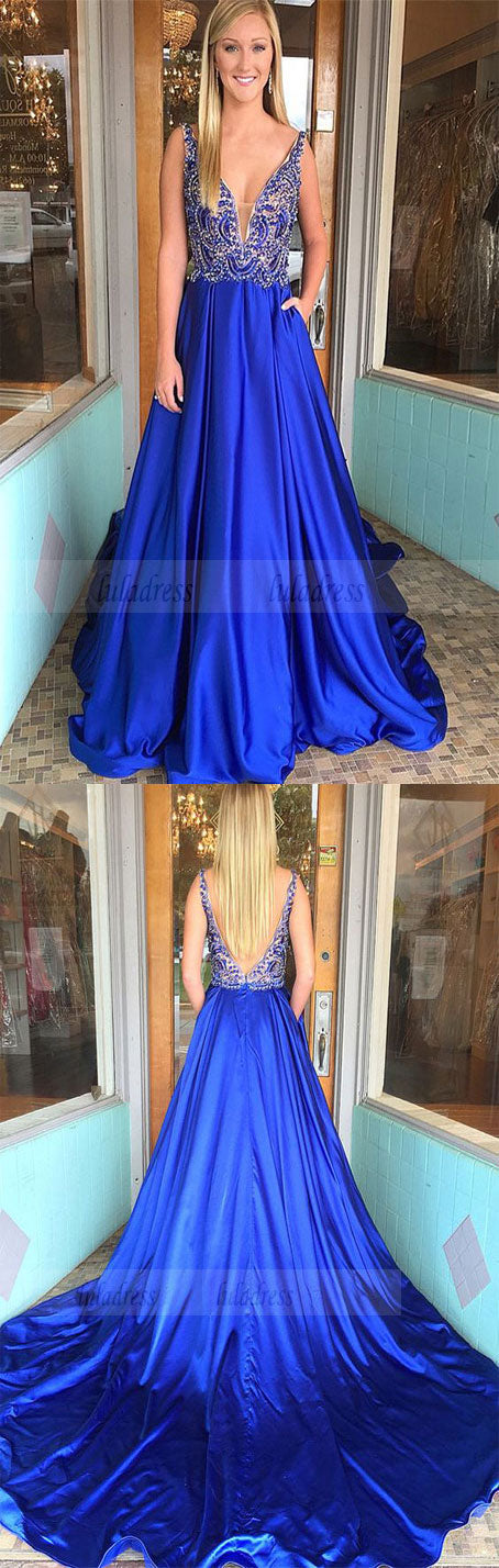 gorgeous beaded long prom dress, prom dress,formal evening dress