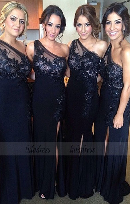 One Shoulder Bridesmaid Gown,Pretty Prom Dresses,Lace Prom Gown luladress One Shoulder Bridesmaid Gown,Pretty Prom Dresses,Lace Prom Gown luladress