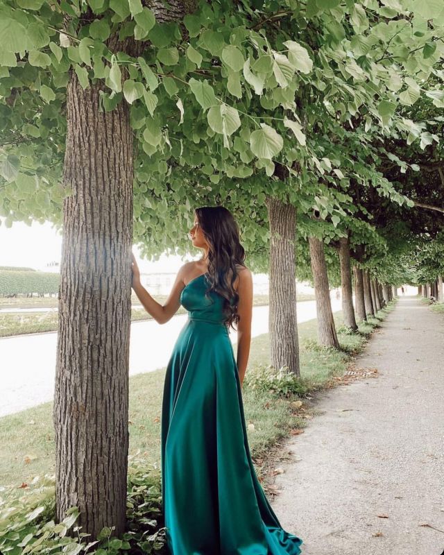 Asymmetrical One-Strap Satin Prom Dresses Online – luladress