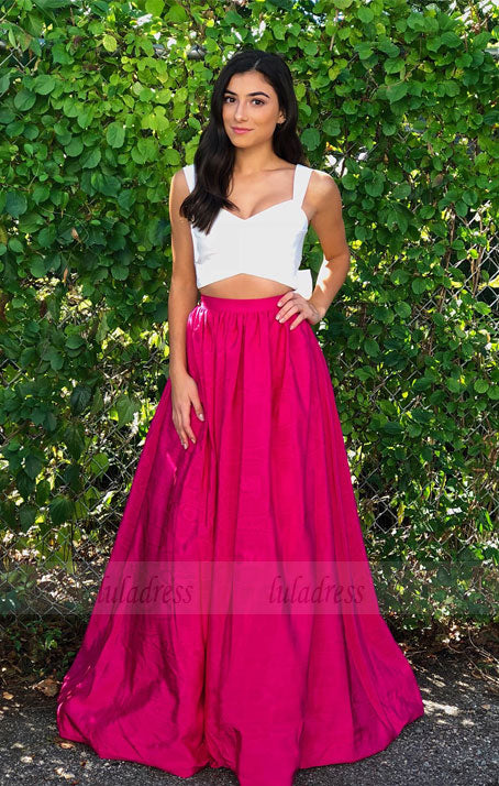 Sweetheart Two Piece Prom Dress,A Line Formal Gown