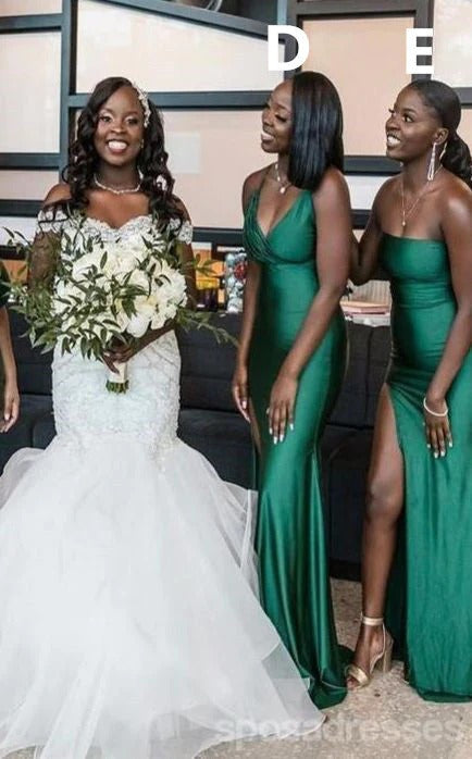 Mismatched Multiway Elastic Satin Emerald Green Bridesmaid Dresses Mismatched Multiway Elastic Satin Emerald Green Bridesmaid Dresses