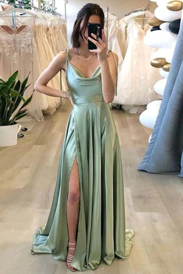Simple A-line Spaghetti Straps Long Prom Dresses, Evening Dresses luladress Simple A-line Spaghetti Straps Long Prom Dresses, Evening Dresses luladress