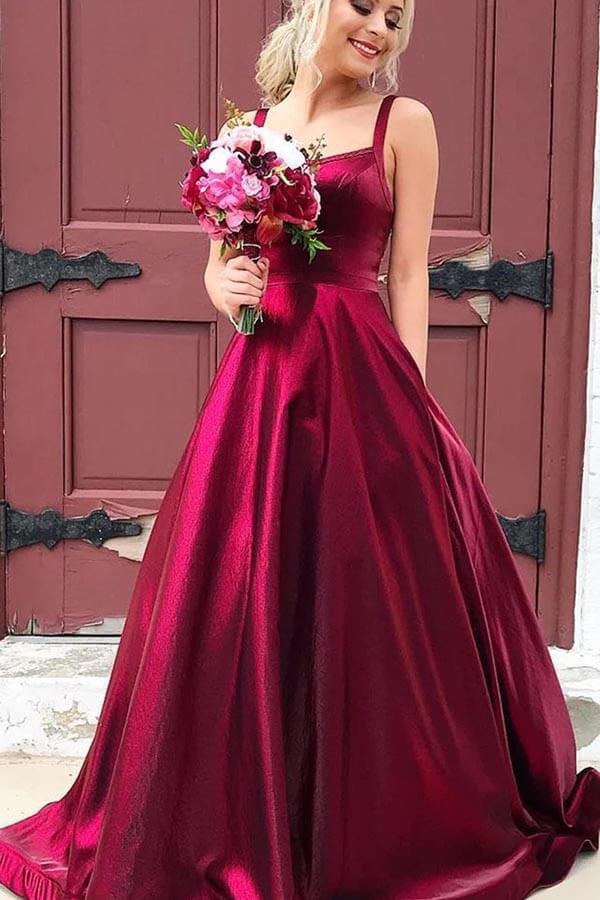 Taffeta Long A-line Scoop Spaghetti Straps Prom Dresses With Pockets luladress Taffeta Long A-line Scoop Spaghetti Straps Prom Dresses With Pockets luladress