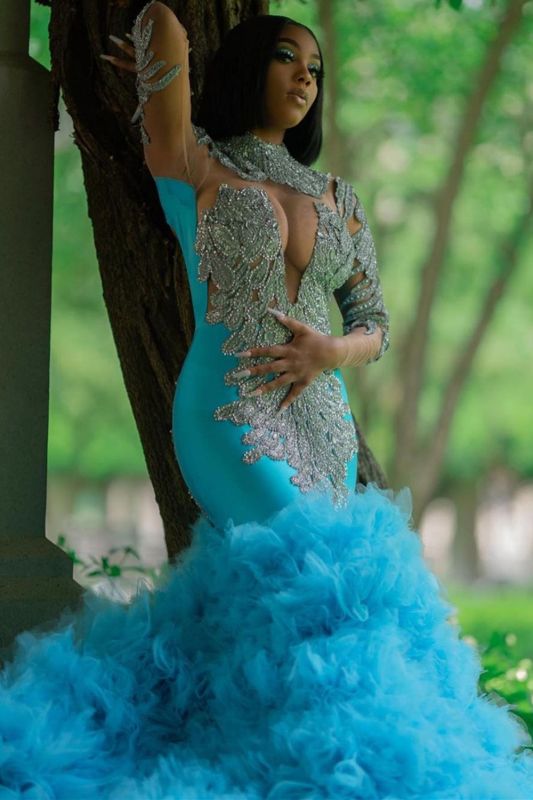 Turquoise mermaid prom dresses sales