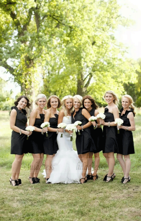 Bridesmaid hot sale black dresses