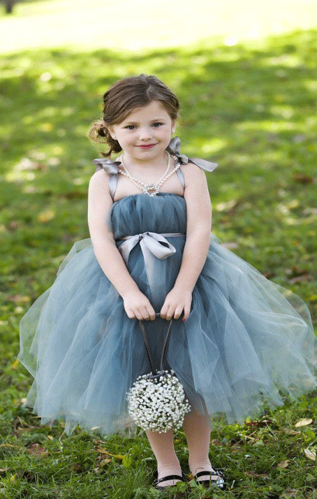 grey flower girl dresses Sage Size 6