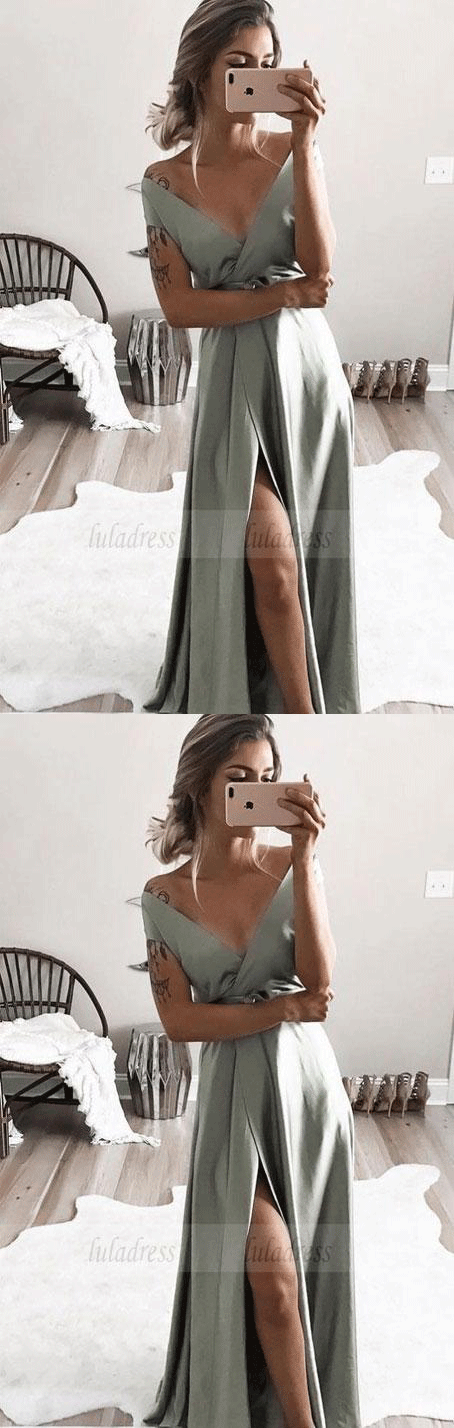 elegant off shoulder formal evening dresses, chic split prom gowns for special occasion