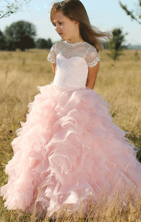 Pageant Little Girl Dresses, Lace Flower Girl Dress, Tiered Flower Gir – luladress Pageant Little Girl Dresses, Lace Flower Girl Dress, Tiered Flower Gir – luladress