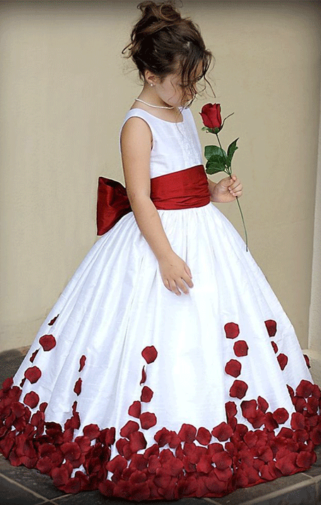 Handmade Flower Flower Girl Dress, Satin Flower Girl Dress – luladress Handmade Flower Flower Girl Dress, Satin Flower Girl Dress – luladress