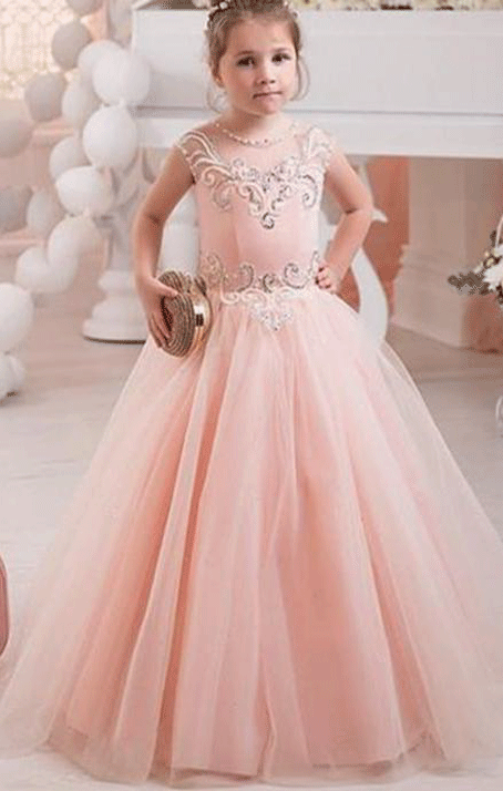 White and rose discount gold flower girl dress