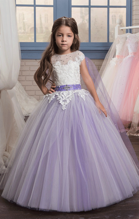 Flower Girl Dresses with Cape Ball Gown Girl Communion Dress Girls Pageant Dress Kids Prom Party Dress BD98862