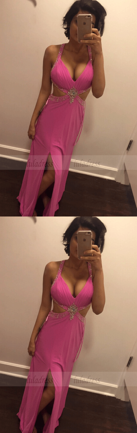 Sexy Prom Dress,Chiffon Prom Dresses with Slit