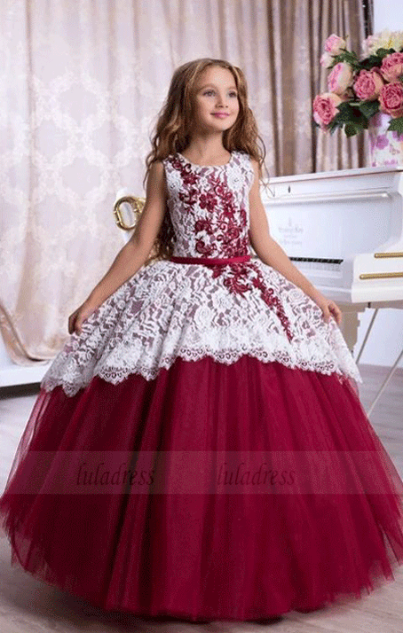 Lace Flower Girl Dress, Formal Girl Dress