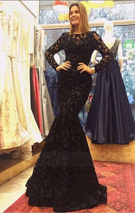 Black Long Sleeve Prom Dresses, Formal Evening Dresses luladress Black Long Sleeve Prom Dresses, Formal Evening Dresses luladress