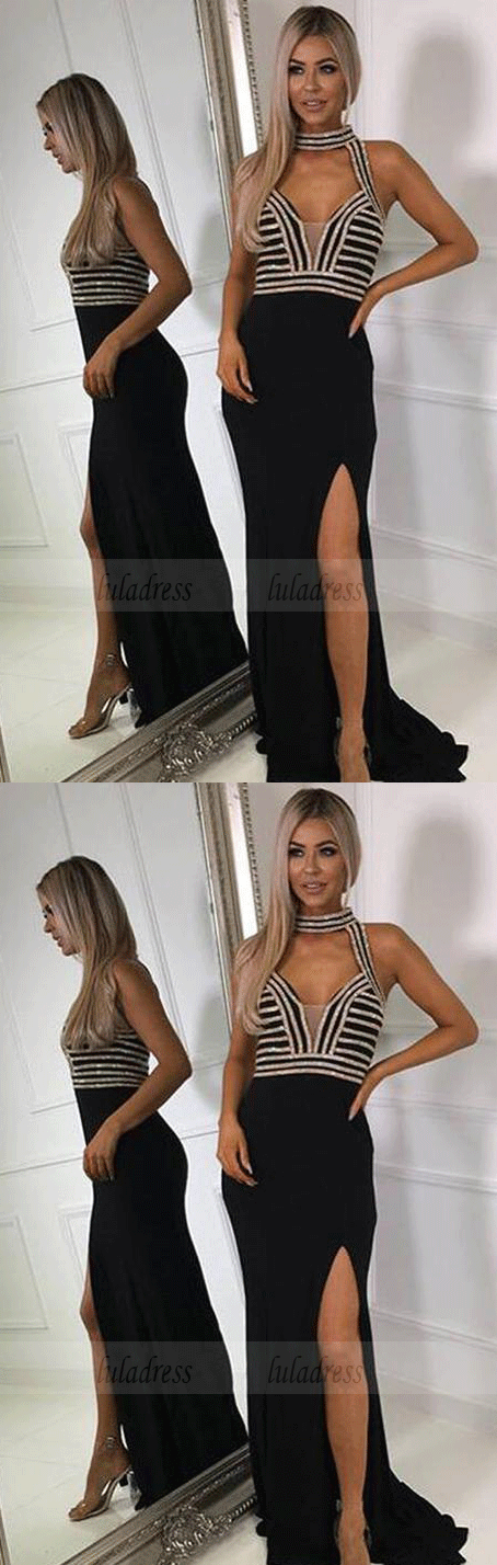 Open Back Charming Beaded Prom Dresses