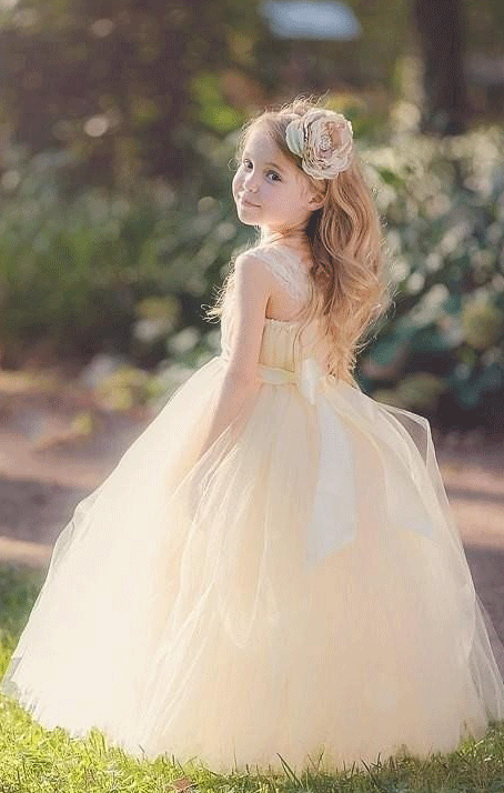 Straps Flower Girl Dress, Strapless Flower Girl Dress, Tulle Flower Girl Dress, Ball Gown Flower Girl Dresses