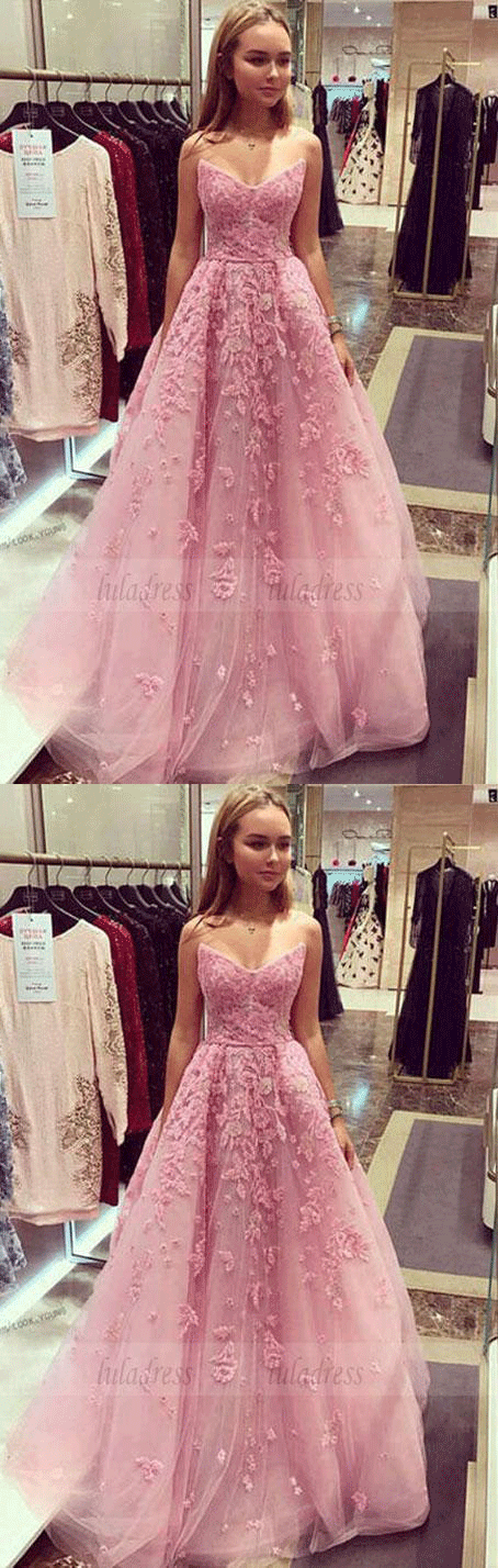 tulle lace long prom dress,  evening dress