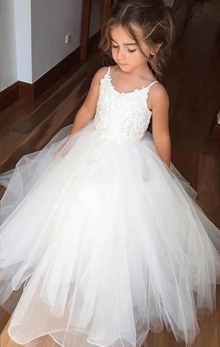 white flower girl dresses