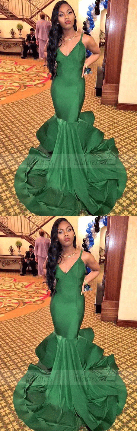 mermaid prom dress,V-neck prom dresses,charming prom dress