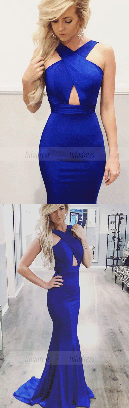 Long Prom Dress,Royal Blue Mermaid Prom Dress,Formal Evening Dress